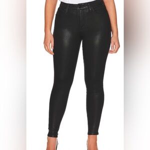 Plus Sized 20 Good American Good Legs Coated Black Jeans
